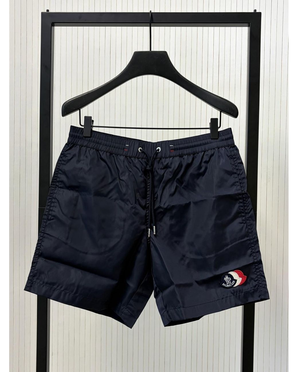 Moncler Blue Wide-Leg Swim Trunks for men