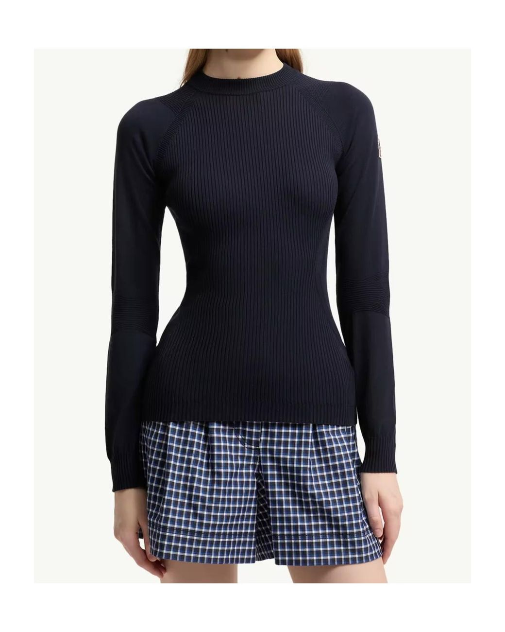 Moncler Blue Crêpe Viscose Blend Jumper