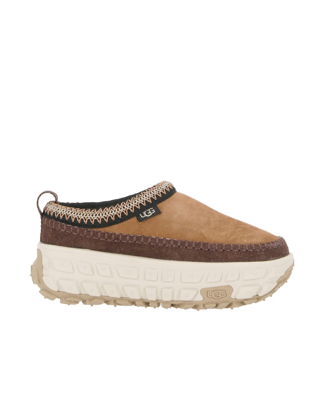 Ugg Brown Venture Daze Platform Contrast Stitched Slippers