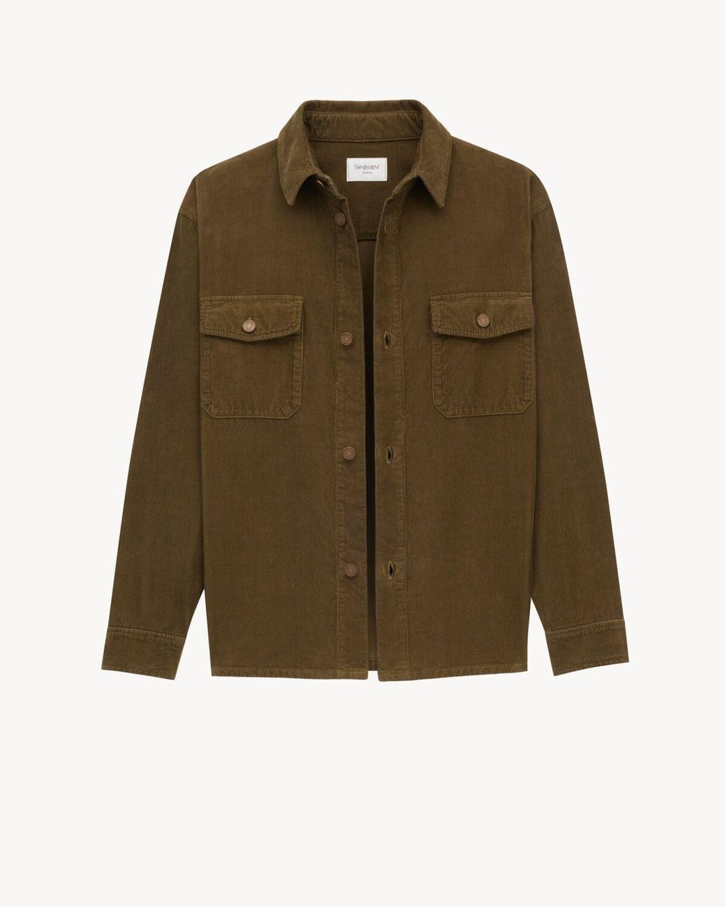 Saint Laurent Green Corduroy Overshirt for men