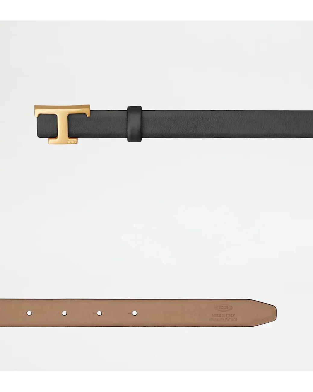 Tod's White T-Buckle Leather Belt