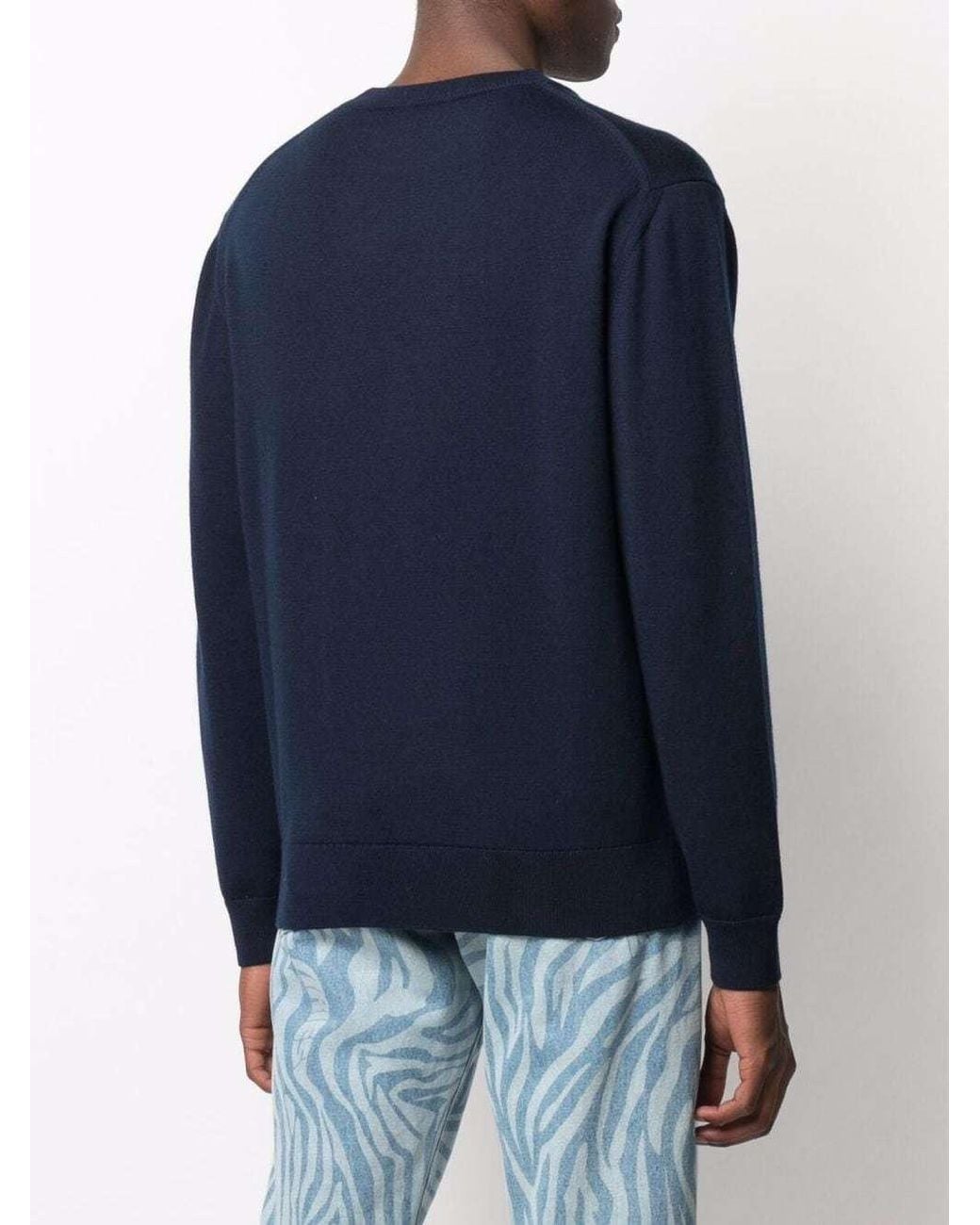 KENZO Blue Tiger Logo-Patch Jumper for men