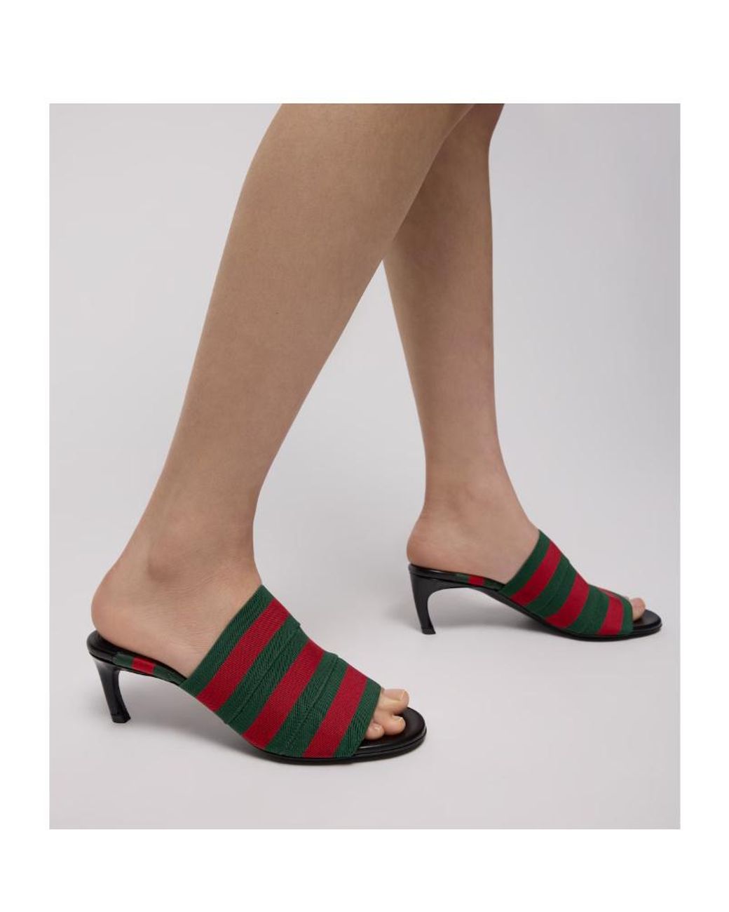 Gucci Black Mule Sandal With Web