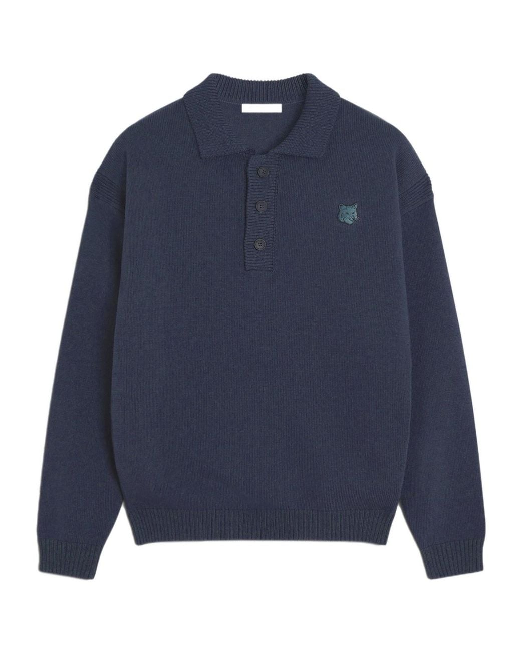 Maison Kitsuné Blue Maison Kitsuné Bold Fox Head Patch Comfort Polo Shirt for men