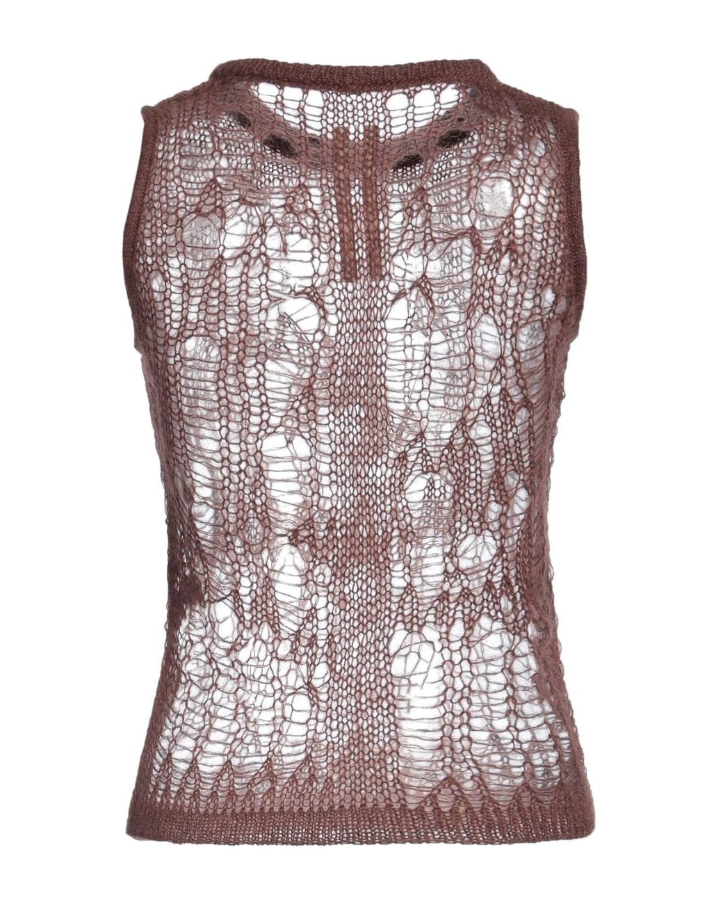 Rick Owens Brown Breathable Sleeveless Knit Top
