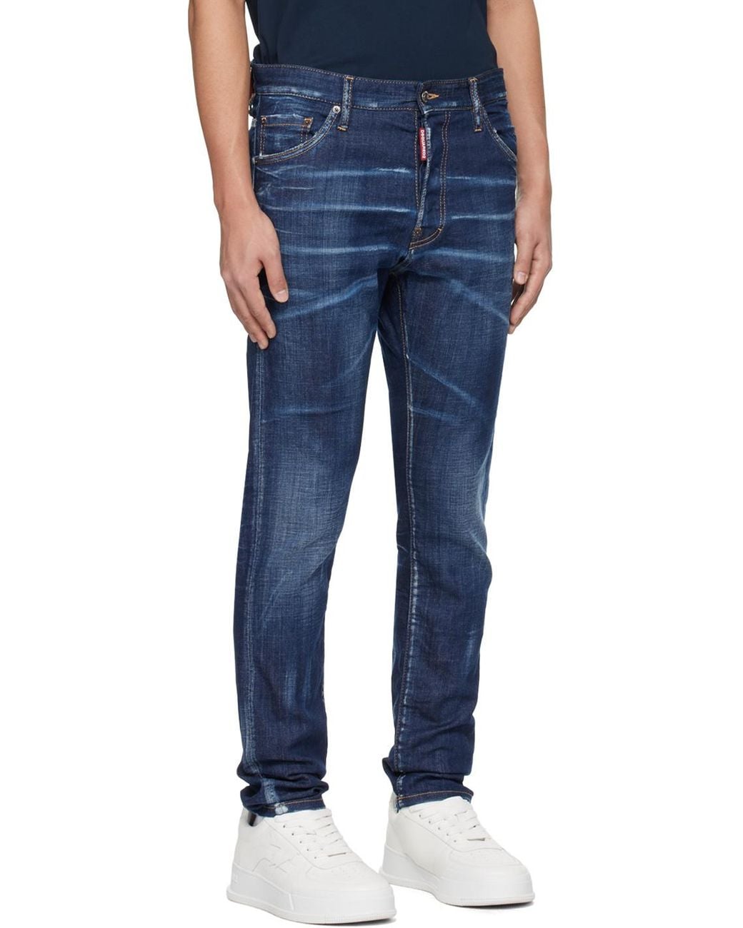 DSquared² Blue Dark Clean Washed Cool Guy Jeans for men
