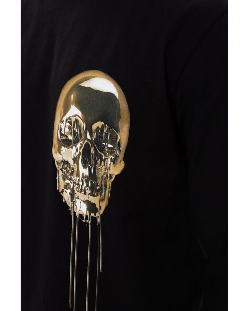 McQueen Blue Skull Print Long-Sleeved T-Shirt for men