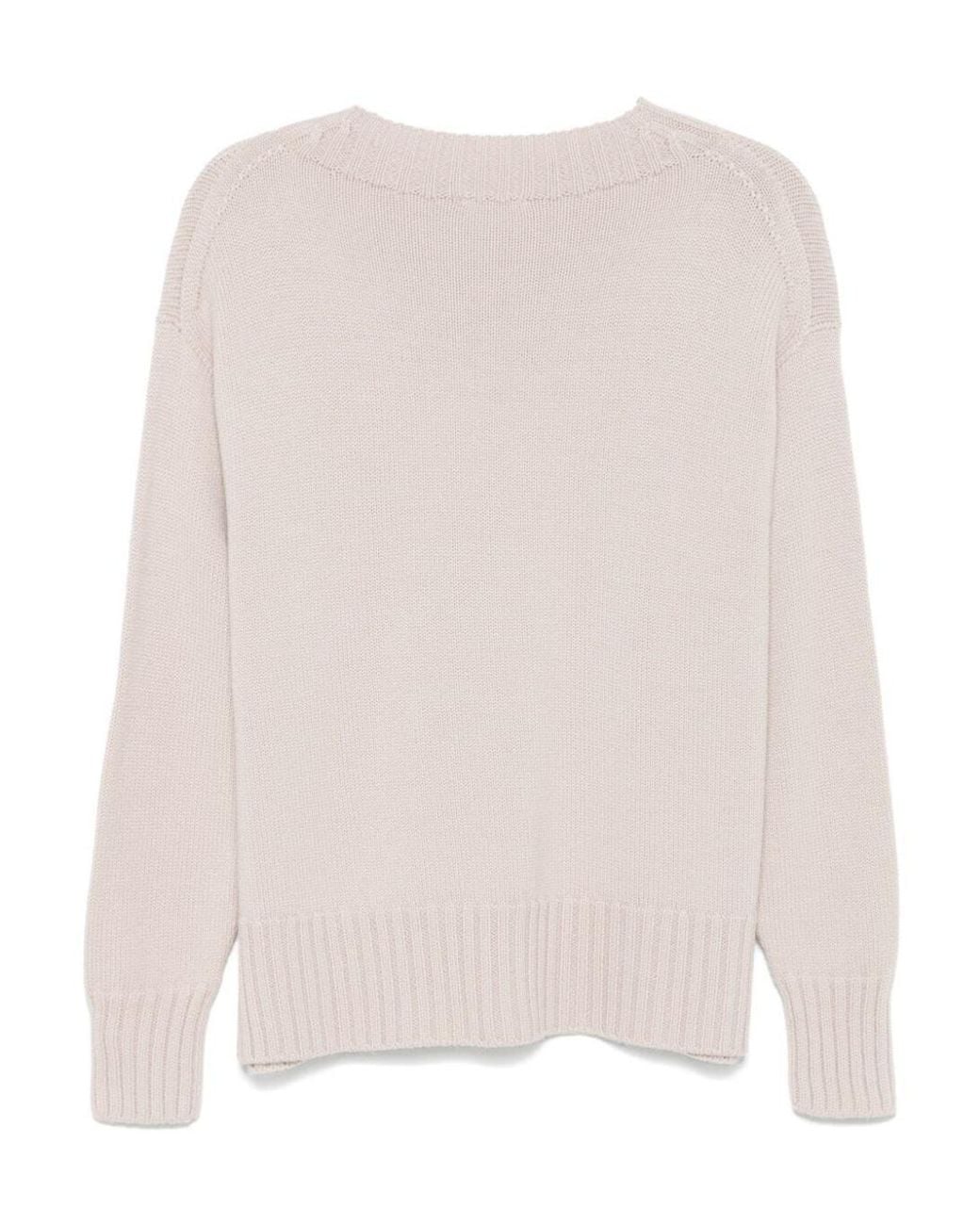 Drumohr Natural Oversized Crew Neck Knitted Sweater
