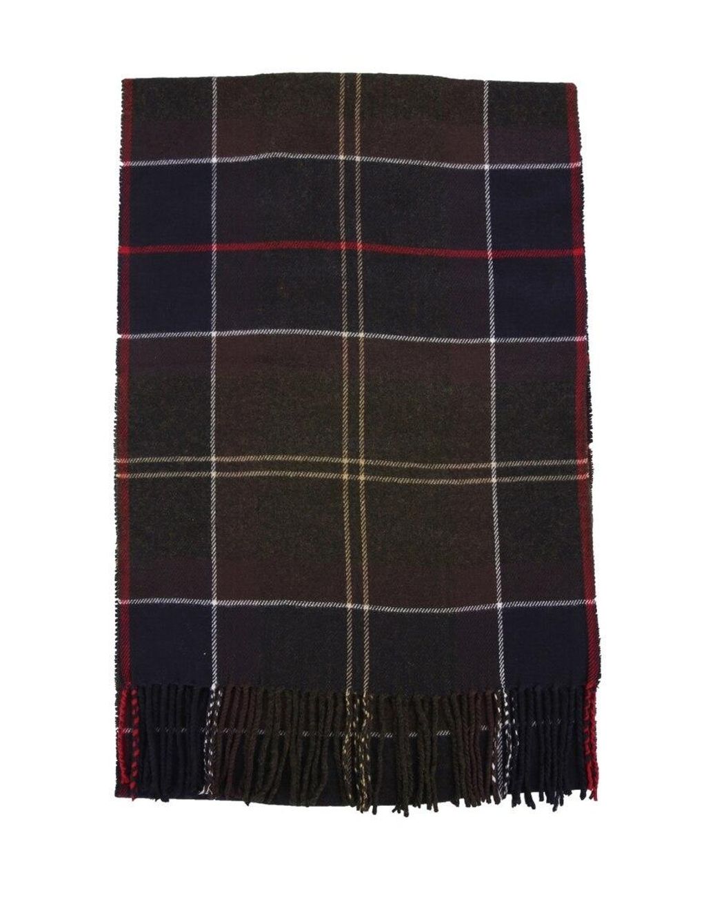 Barbour Black Check-Printed Frayed-Edge Scarf for men