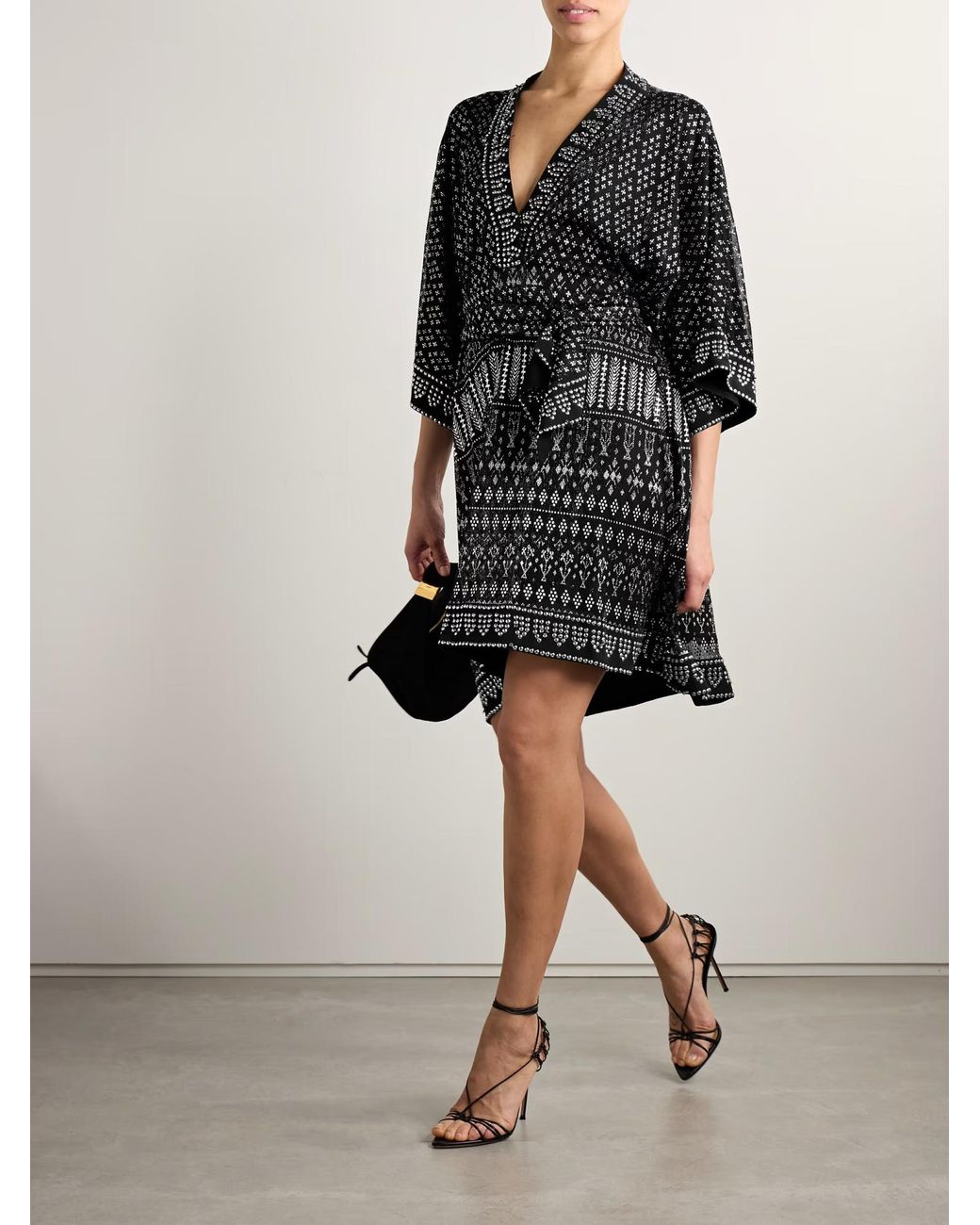 Isabel Marant Black Printed V-Neck Dress