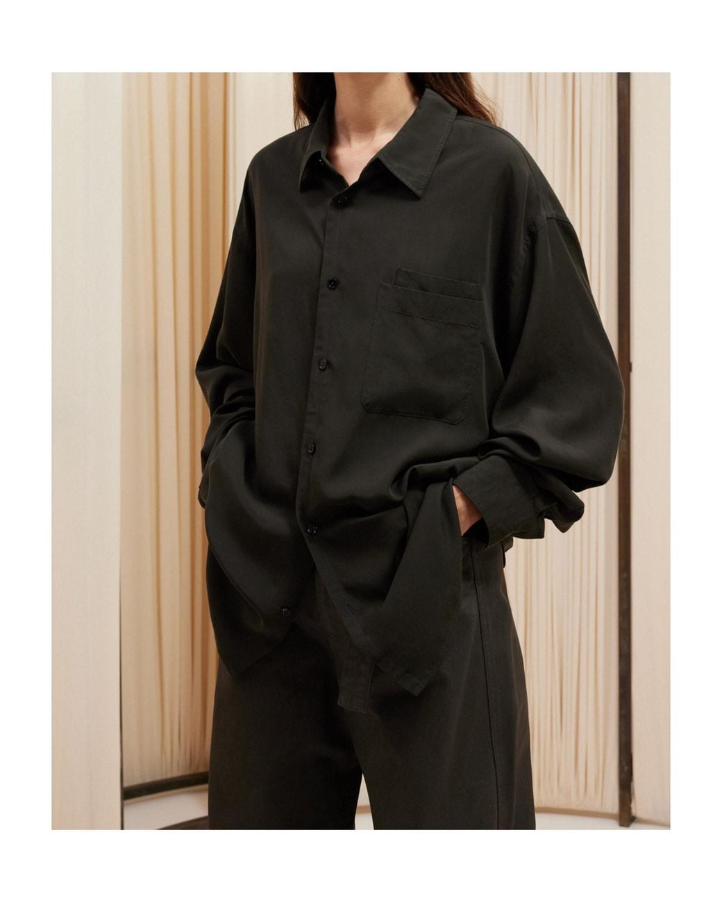 Lemaire Gray Long-Sleeved Button-Up Shirt for men