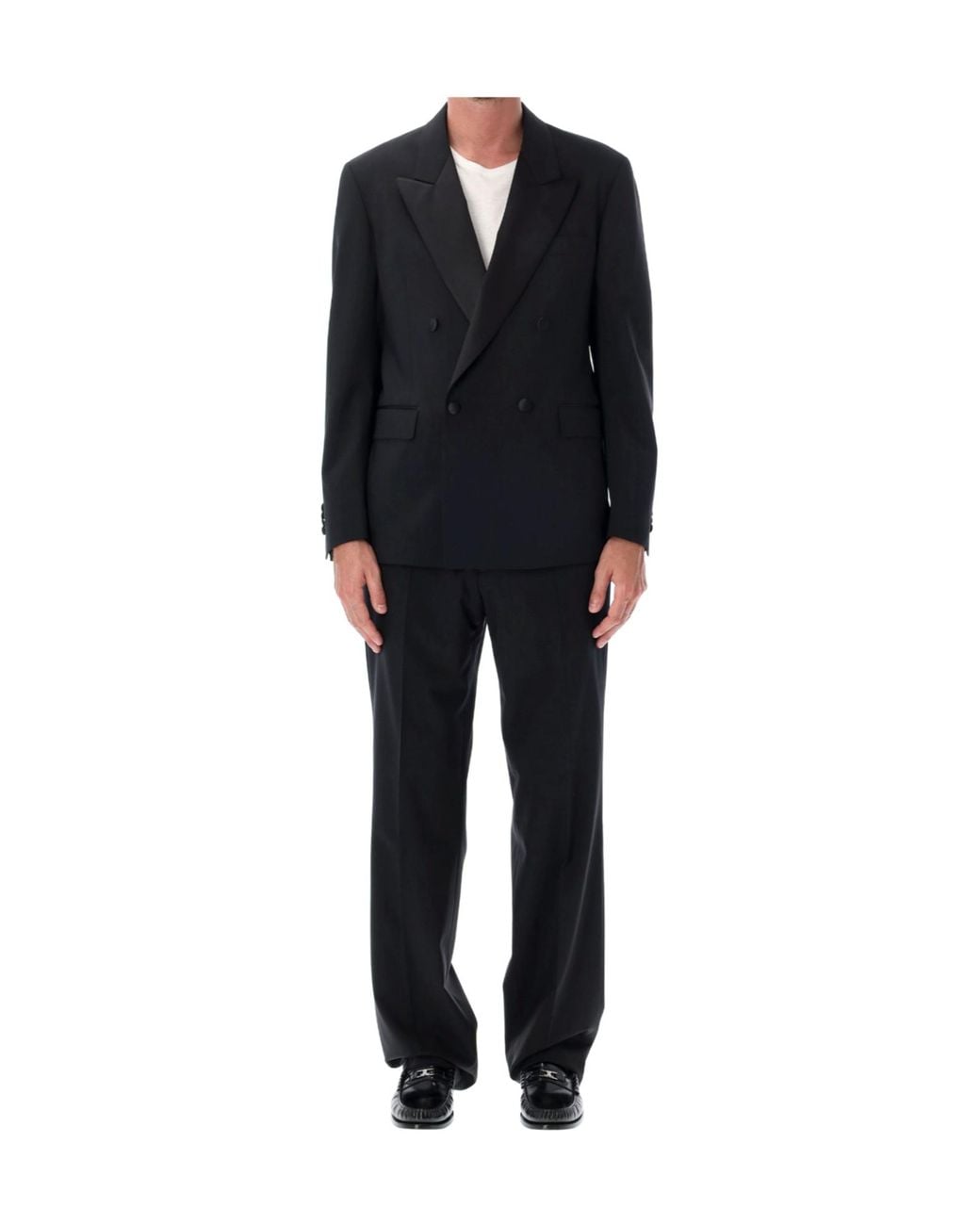 Lardini Black Double-Breasted Tailored Suit for men