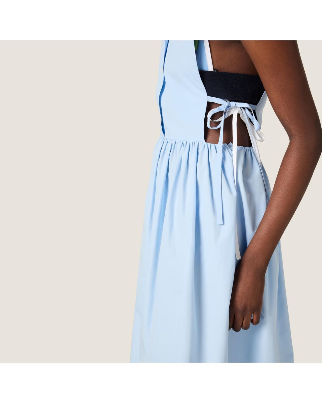 Miu Miu Blue Cotton Poplin Mini Dress