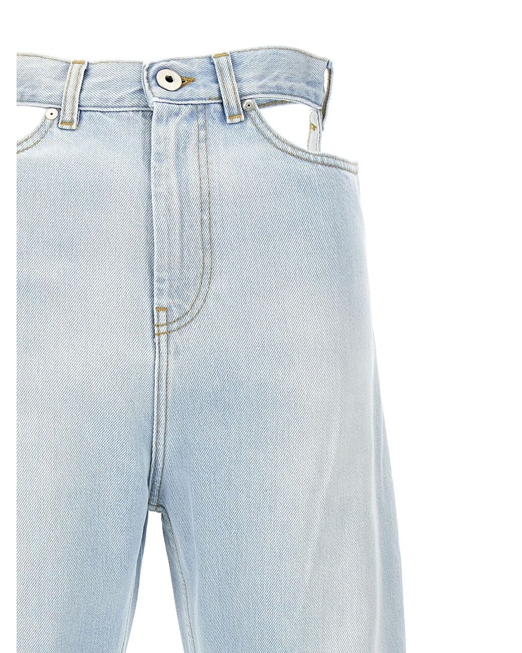 Maison Margiela Blue High-Waisted Wide-Leg Jeans