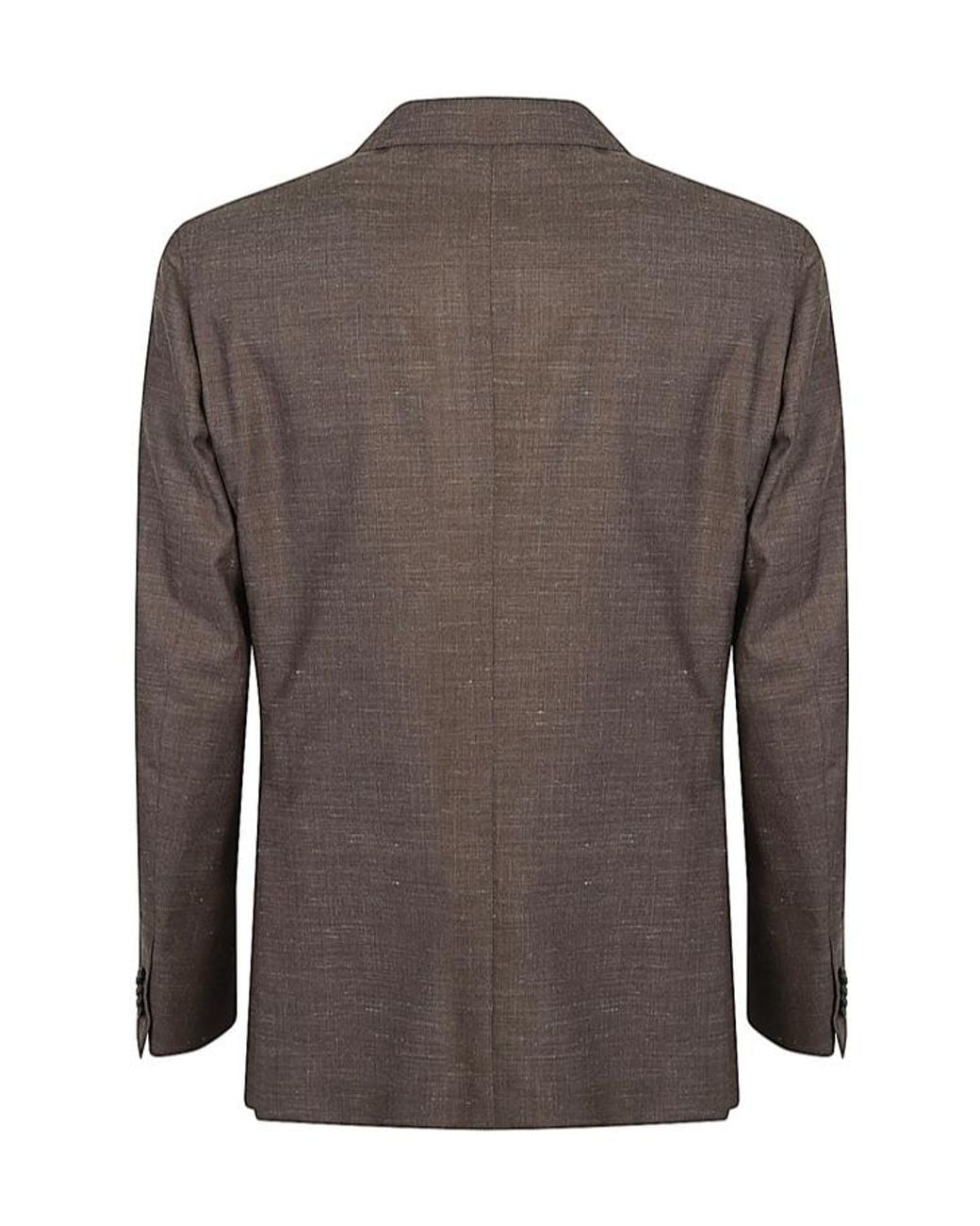 Brioni Brown Long-Sleeve Blazer for men