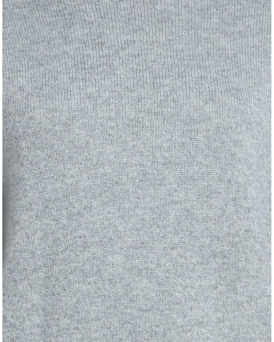 Max Mara Gray Solid-Color Cashmere Turtleneck Knitwear