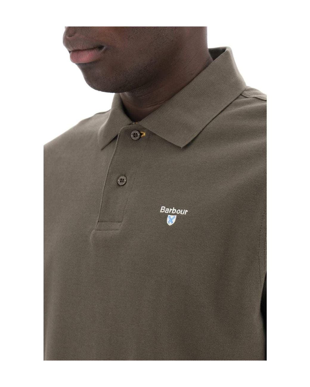 Barbour Green Short-Sleeved Polo Shirt for men