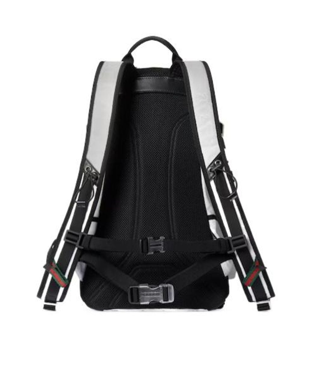 Gucci Gray Monogrammed Zipped Small Backpack for men