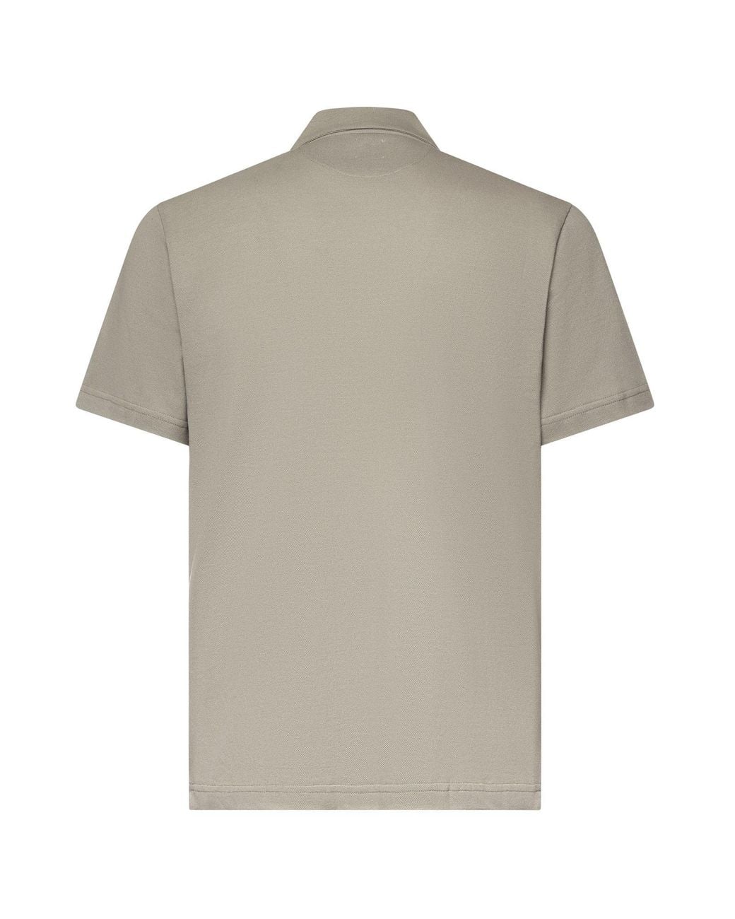 Eleventy Natural Button-Detailed Short Sleeved Polo Shirt for men