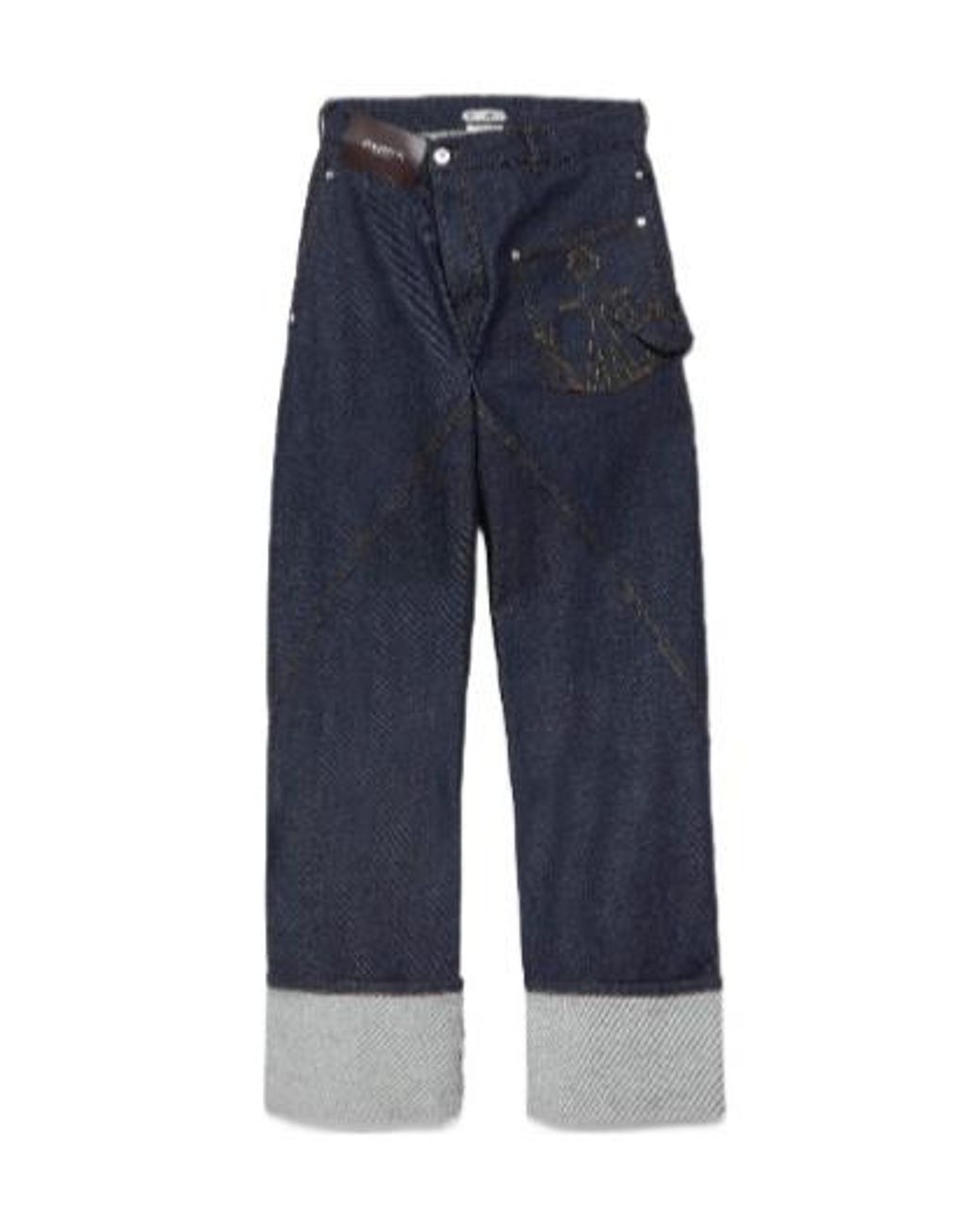 J.W. Anderson Blue Jw Anderson Twisted Turn-Up Workwear Denim Jeans for men