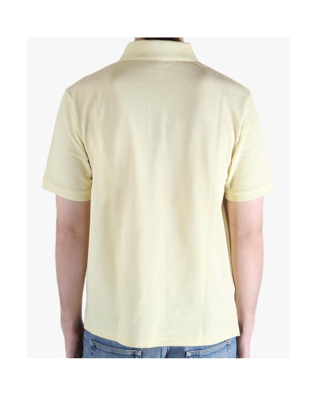 Saint Laurent Natural Cassandre Embroidered Short-Sleeved Polo Shirt for men