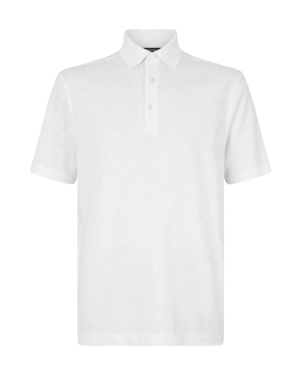 Zegna White Short-Sleeved Polo Shirt for men