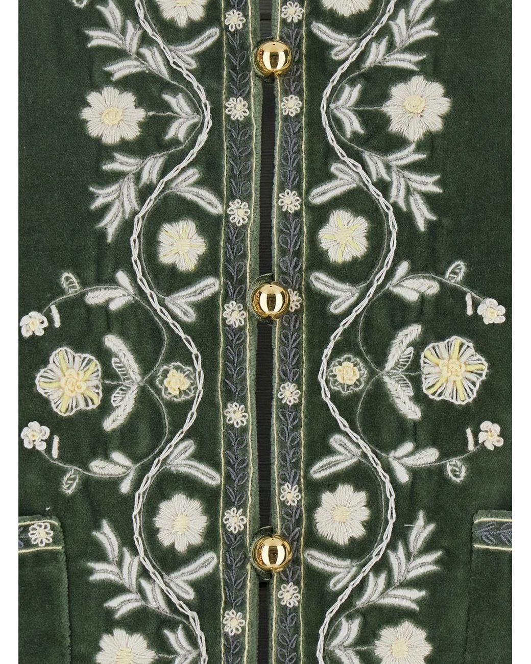 Céline Green Embroidered Chelsea Jacket