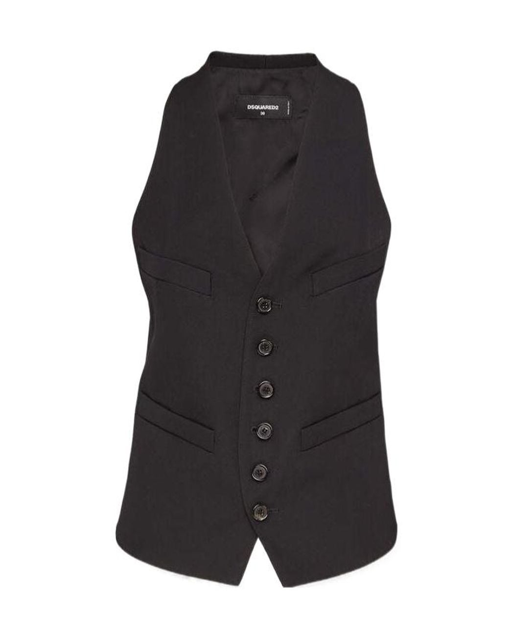 DSquared² Black Single-Breasted Vest
