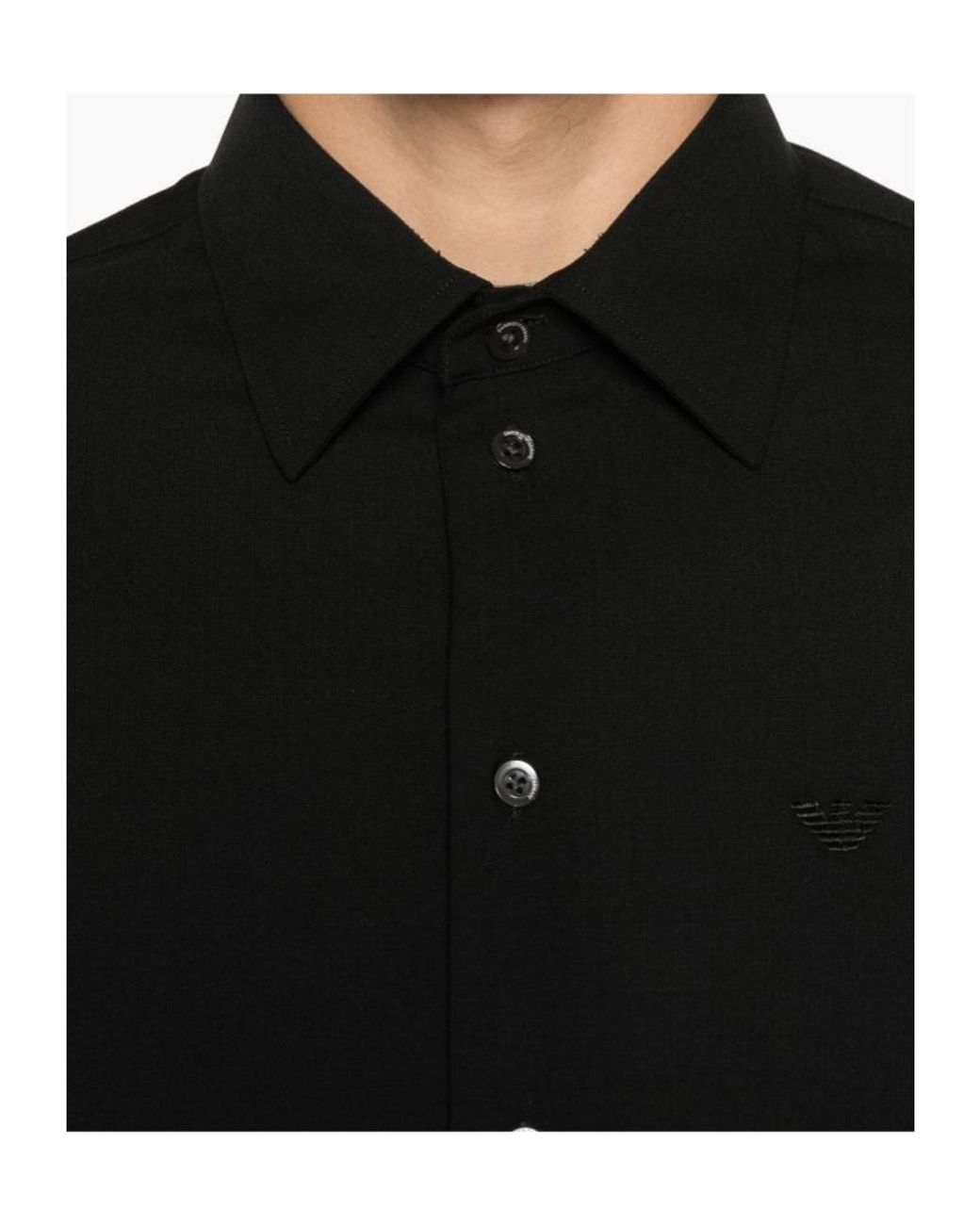 Emporio Armani Black Button Shirt for men