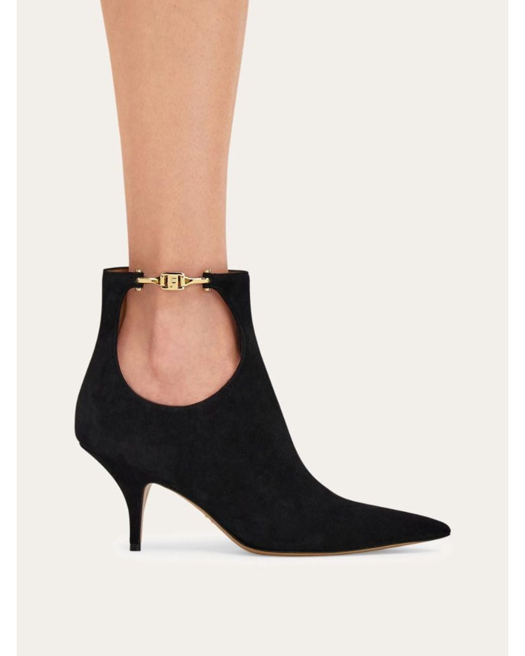 Ferragamo Black Cutout Ankle Boot