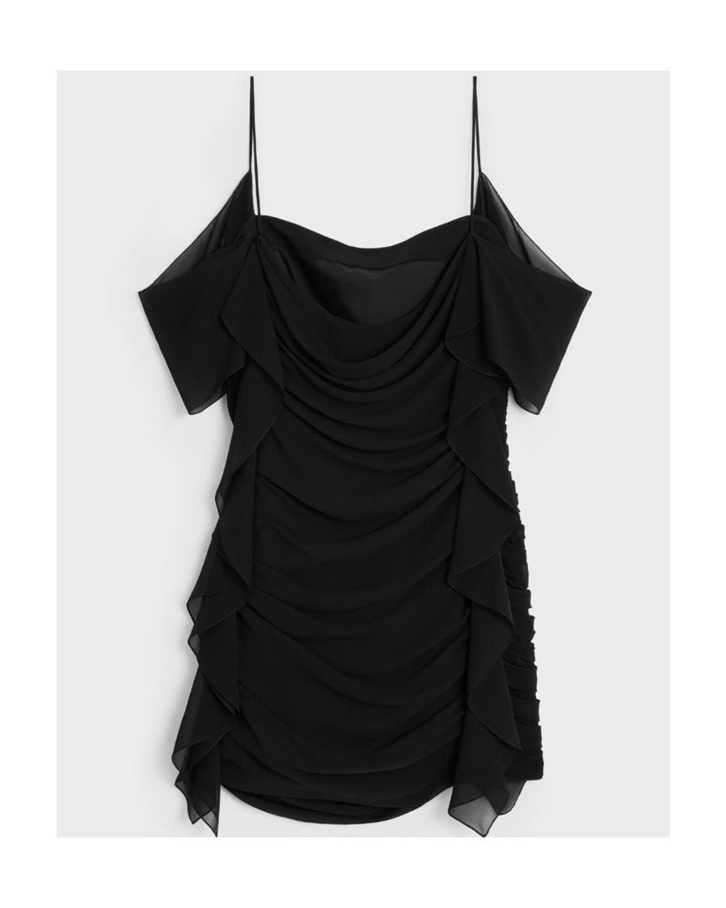 Céline Black Draped Mini Dress