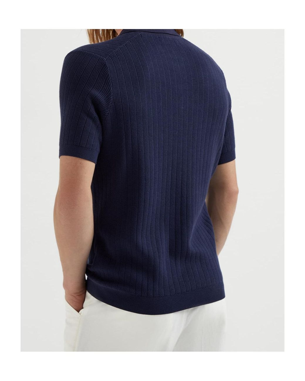 Brunello Cucinelli Blue Cotton Polo Shirt for men