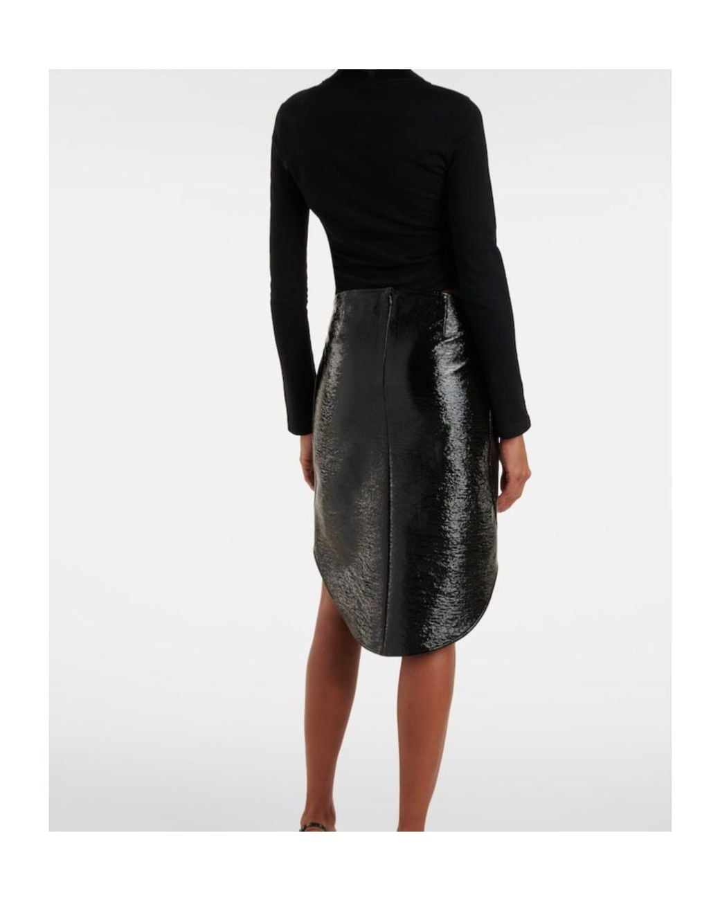 Courreges Black Asymmetric Midi Skirt