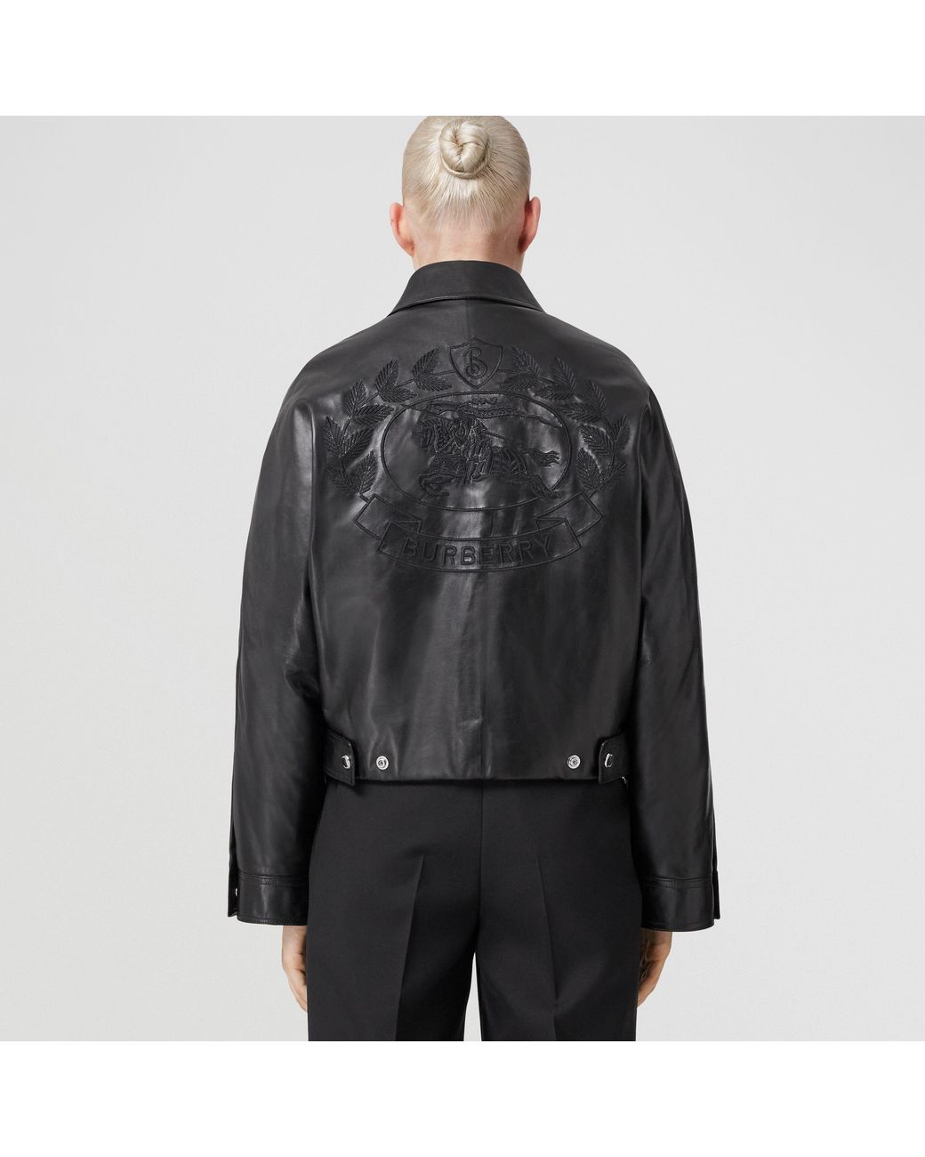 Burberry Black Equestrian Knight Buttoned Jacket