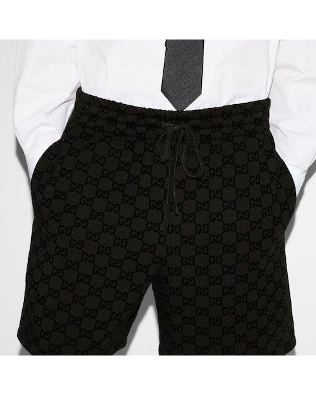 Gucci Black Printed Jersey Basketball Shorts, Ready-To-Wear for men