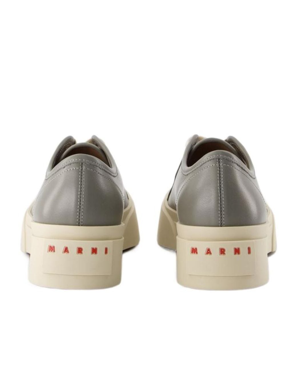 Marni Gray Logo Patch Lace-Up Sneakers for men