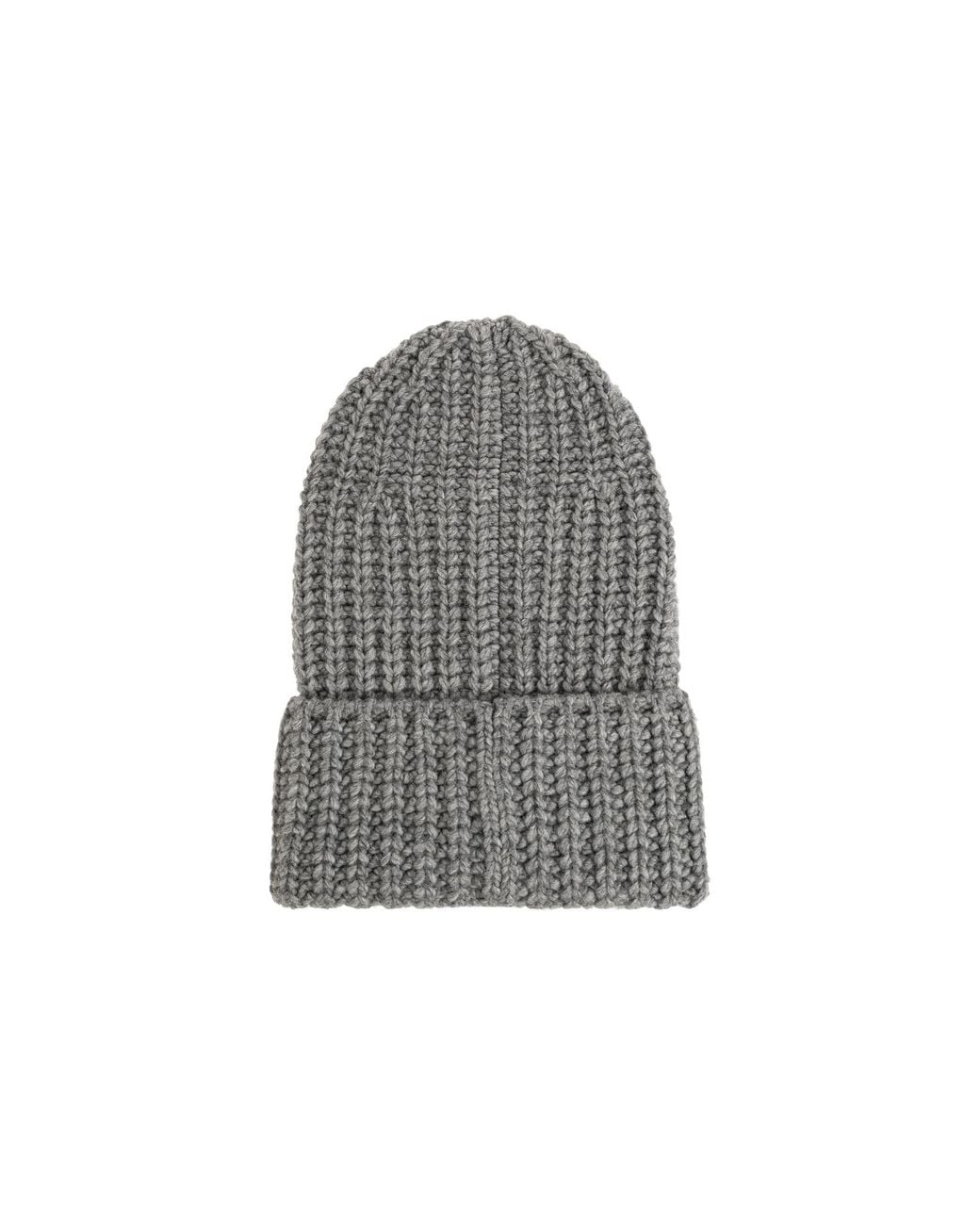 DSquared² Gray Ribbed Patch Beanie Hat for men