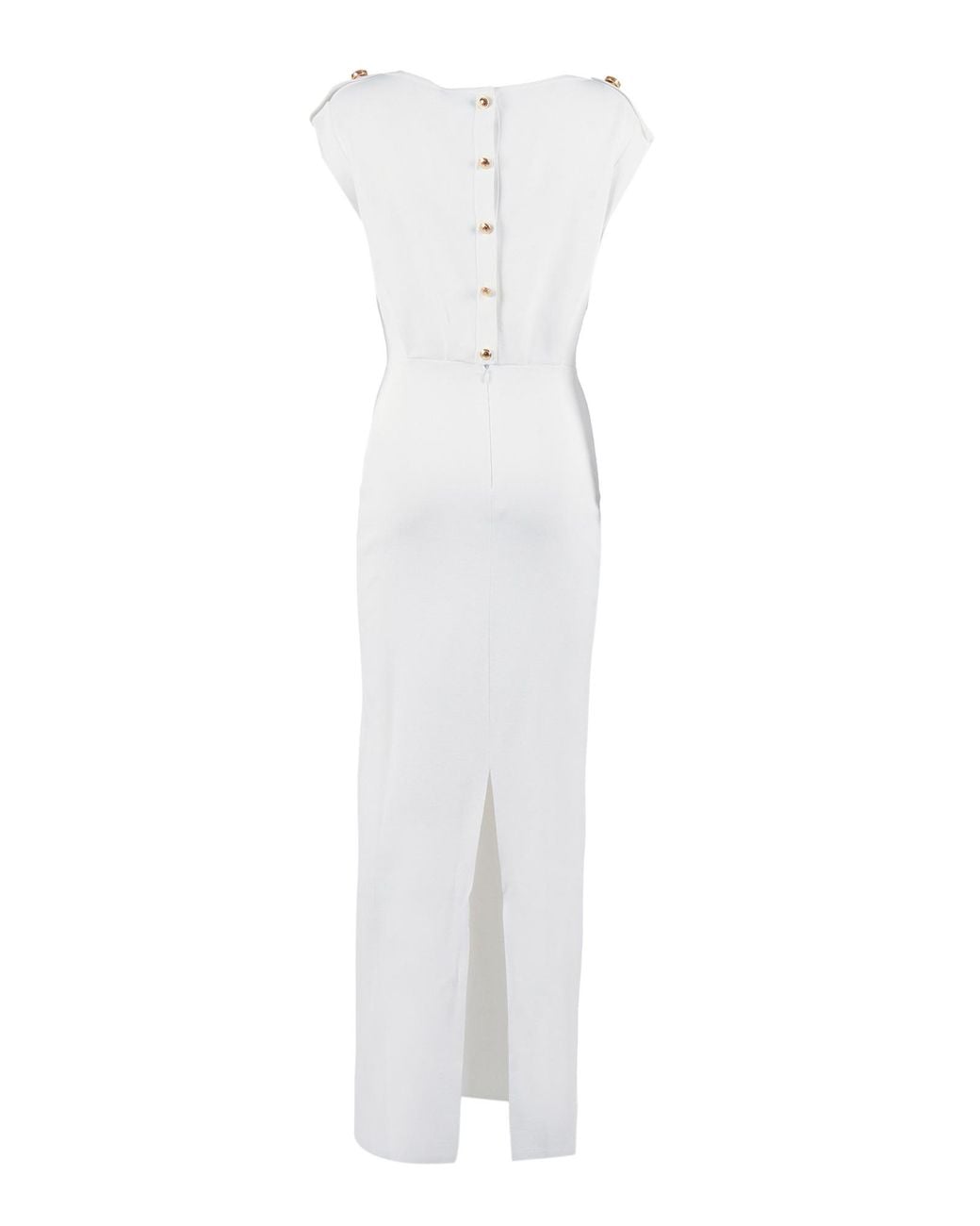 Elisabetta Franchi White Carpet Full Milano Stitch Knitted Dress