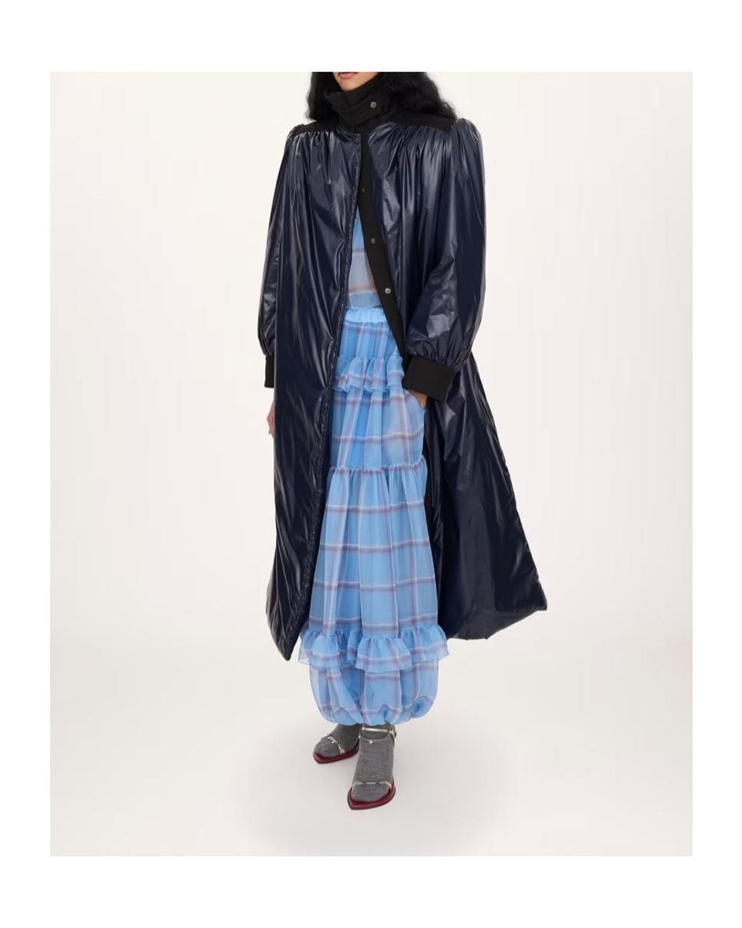 Chloé Blue Chloé Quilted Long Coat