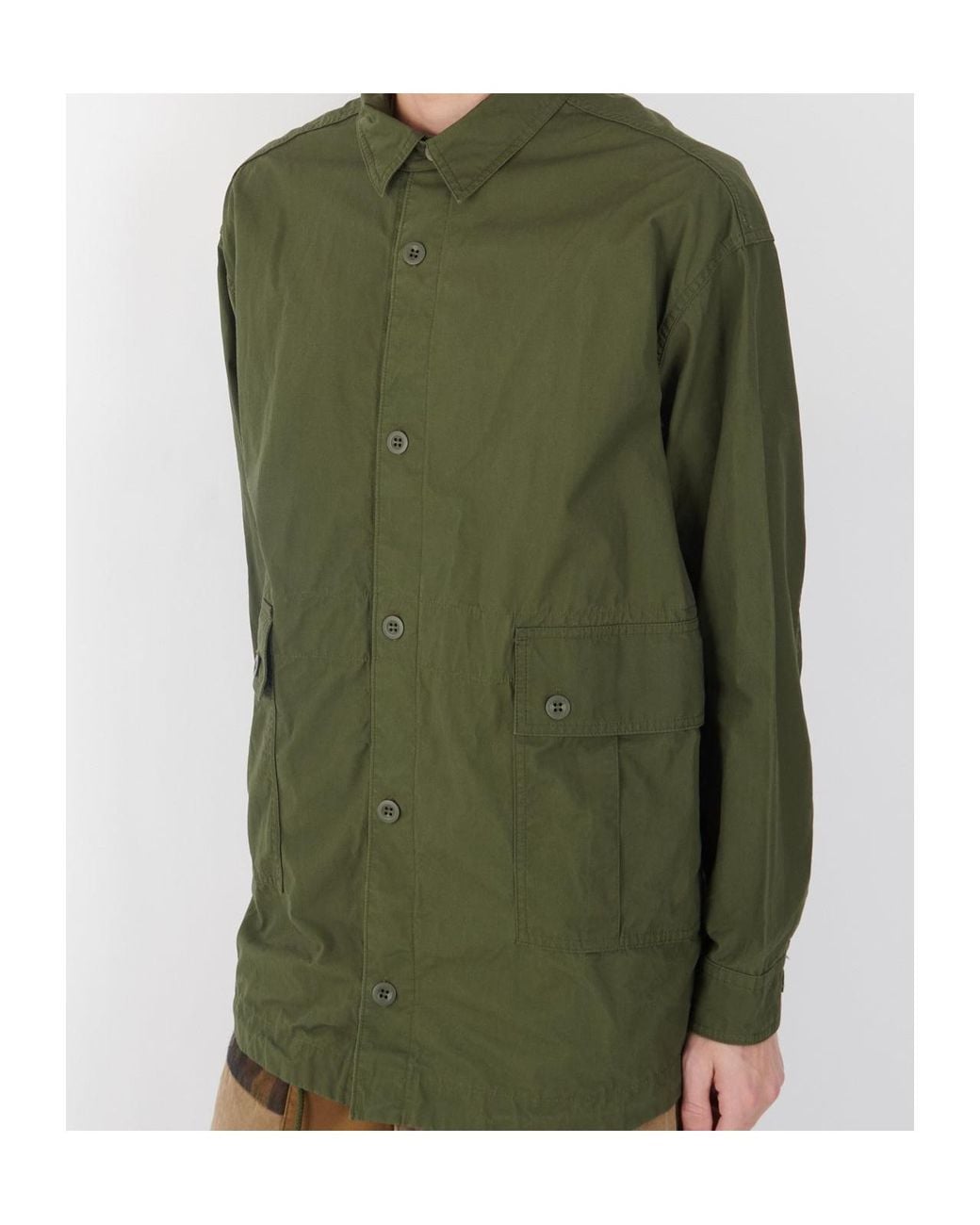 Comme des Garçons Green Cotton Overshirt Army for men