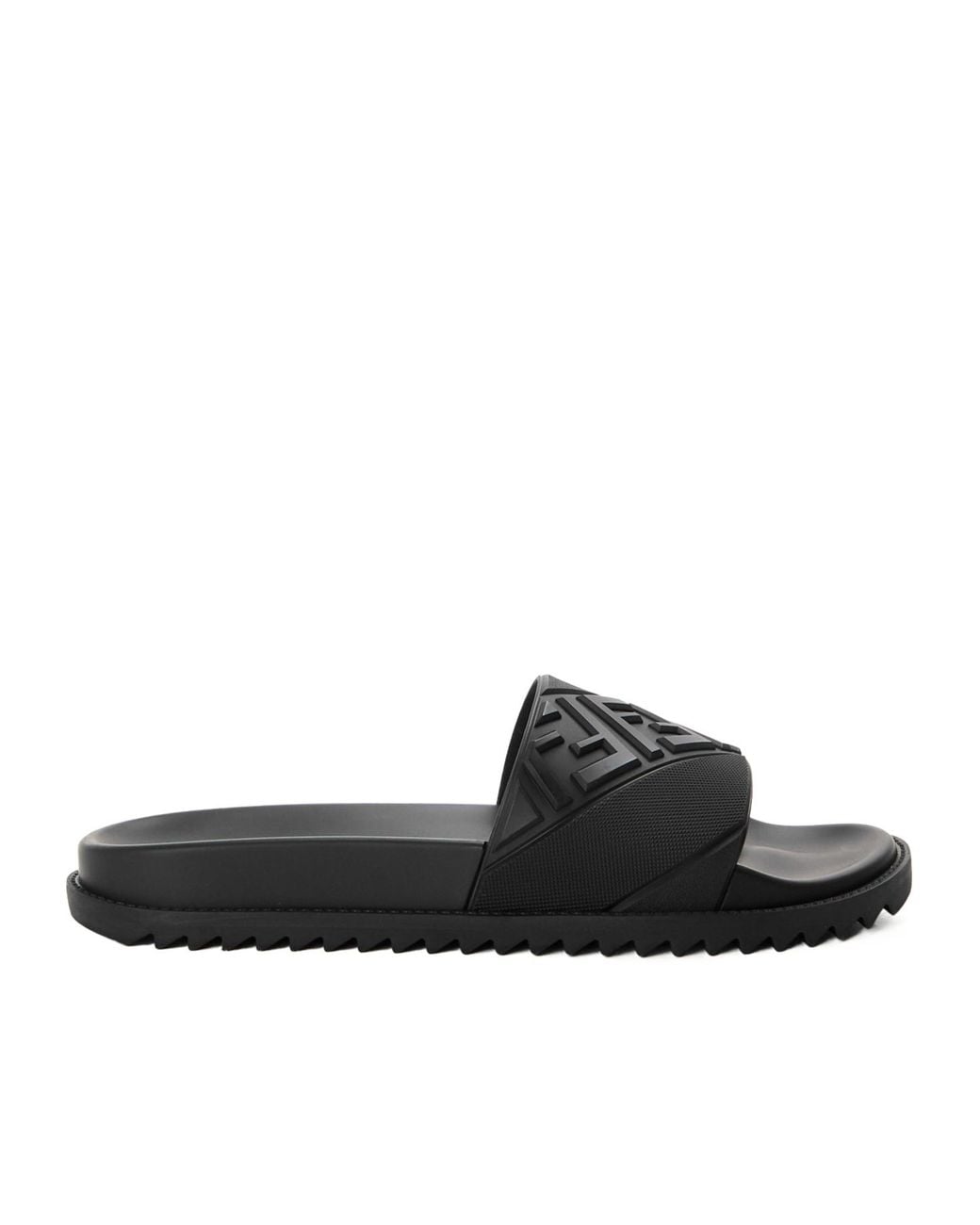 Fendi Black Solid Color Slippers for men