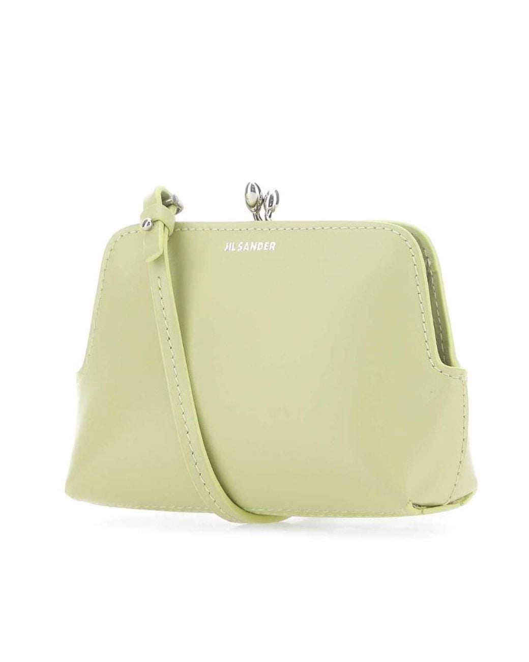 Jil Sander Green Goji Logo Printed Micro Crossbody Bag