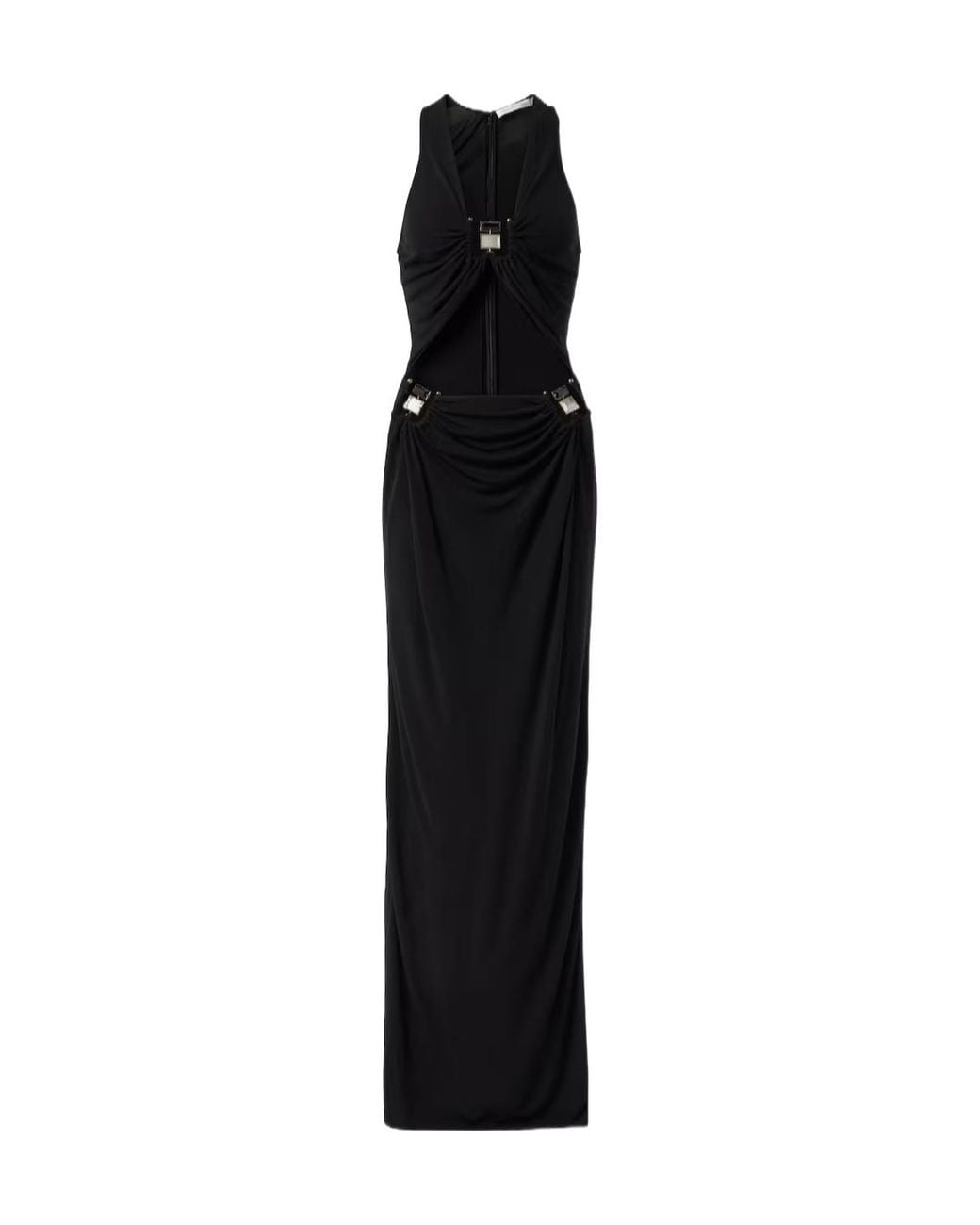 Christopher Esber Black Duo Bezel Quartz Jersey Maxi Dress