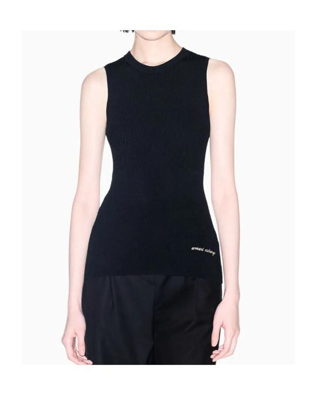 ARMANI EXCHANGE Black Slim-Fit Knit Top