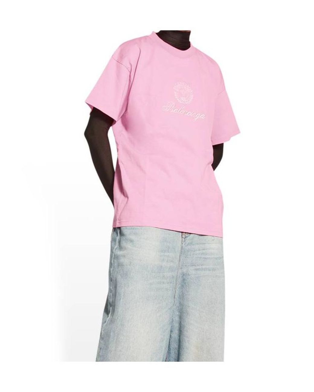 Balenciaga Pink Qixi Crest T-Shirt Medium Fit