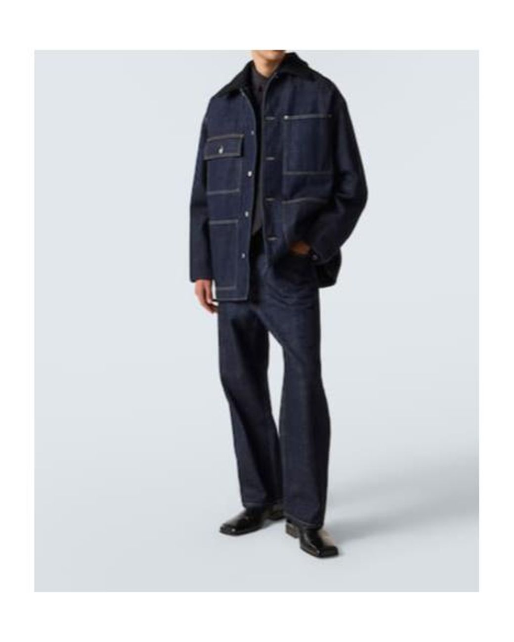 Jil Sander Blue Oversized Denim Jacket for men