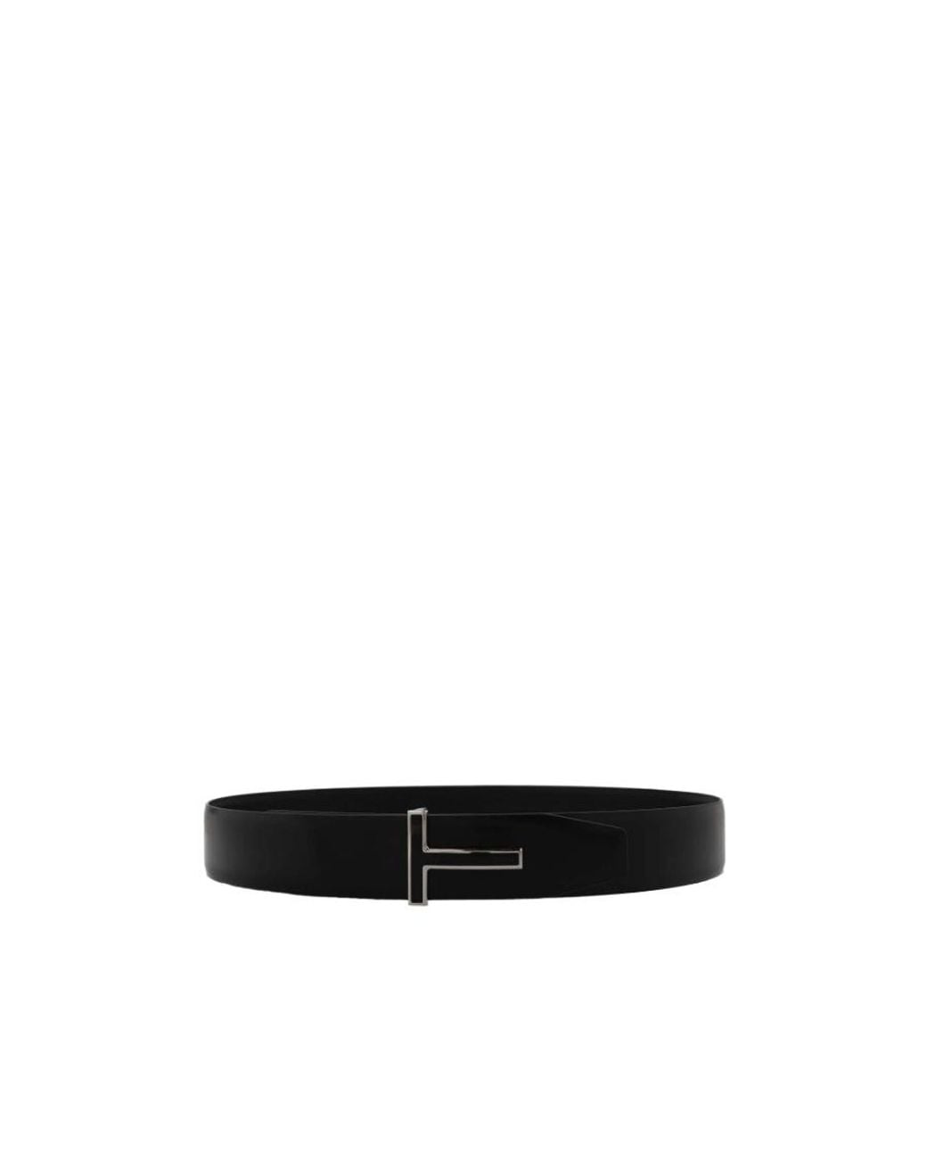 Tom Ford White Logo Plaque Reversible Belt for men