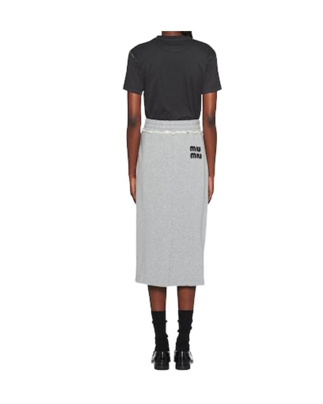 Miu Miu Black Printed Cotton T-Shirt