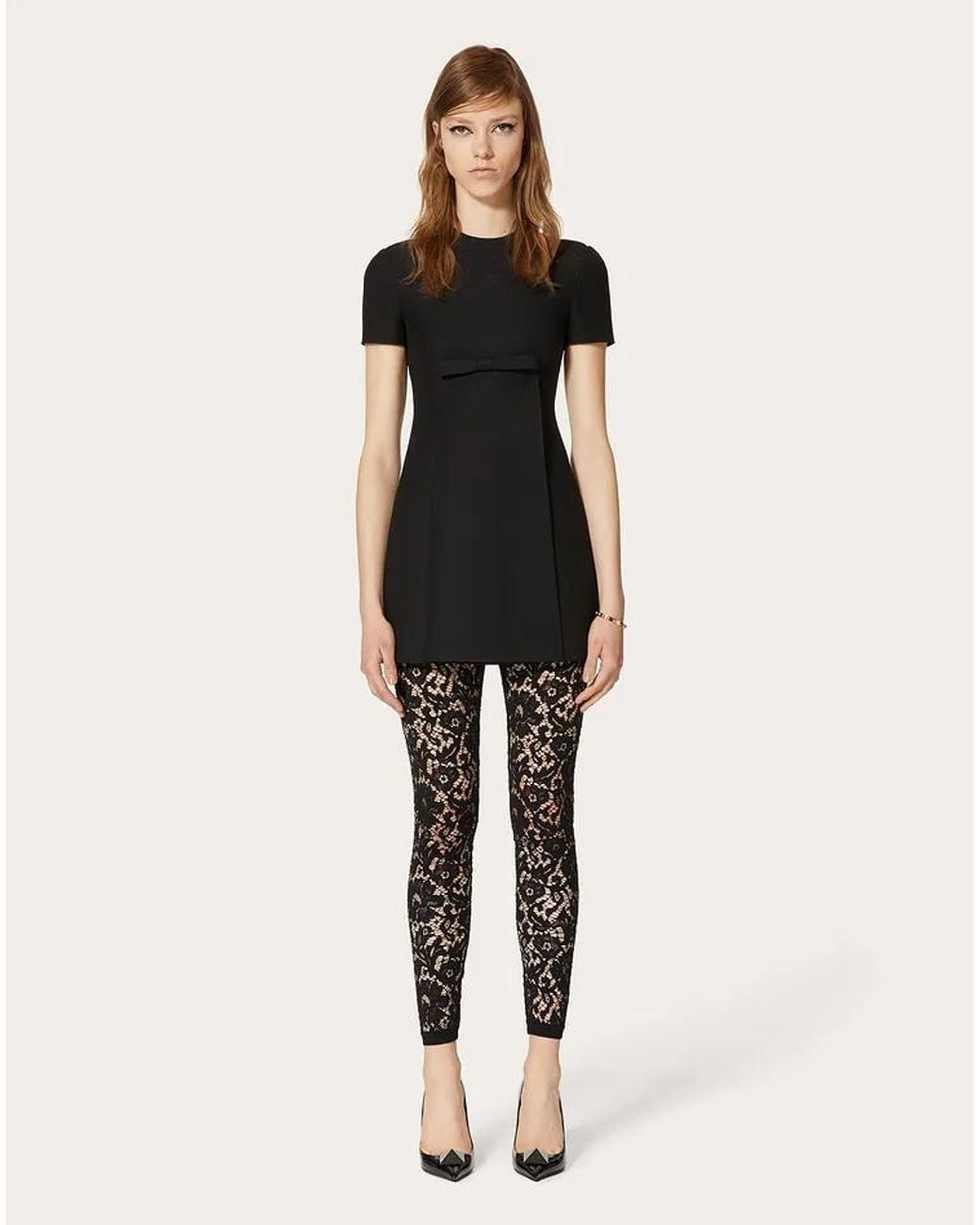 Valentino Black Bow-Detail A-Line Mini Dress