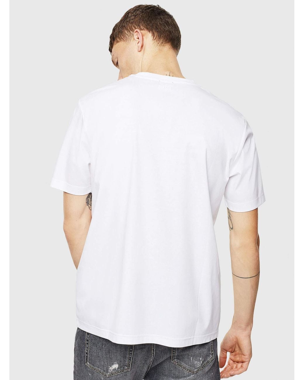 DIESEL White Logo Short-Sleeve T-Shirt for men